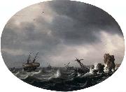 VLIEGER, Simon de Stormy Sea - Oil on wood Germany oil painting artist